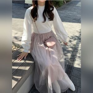 GLR Sweater and Tulle Skirt One-Piece dress